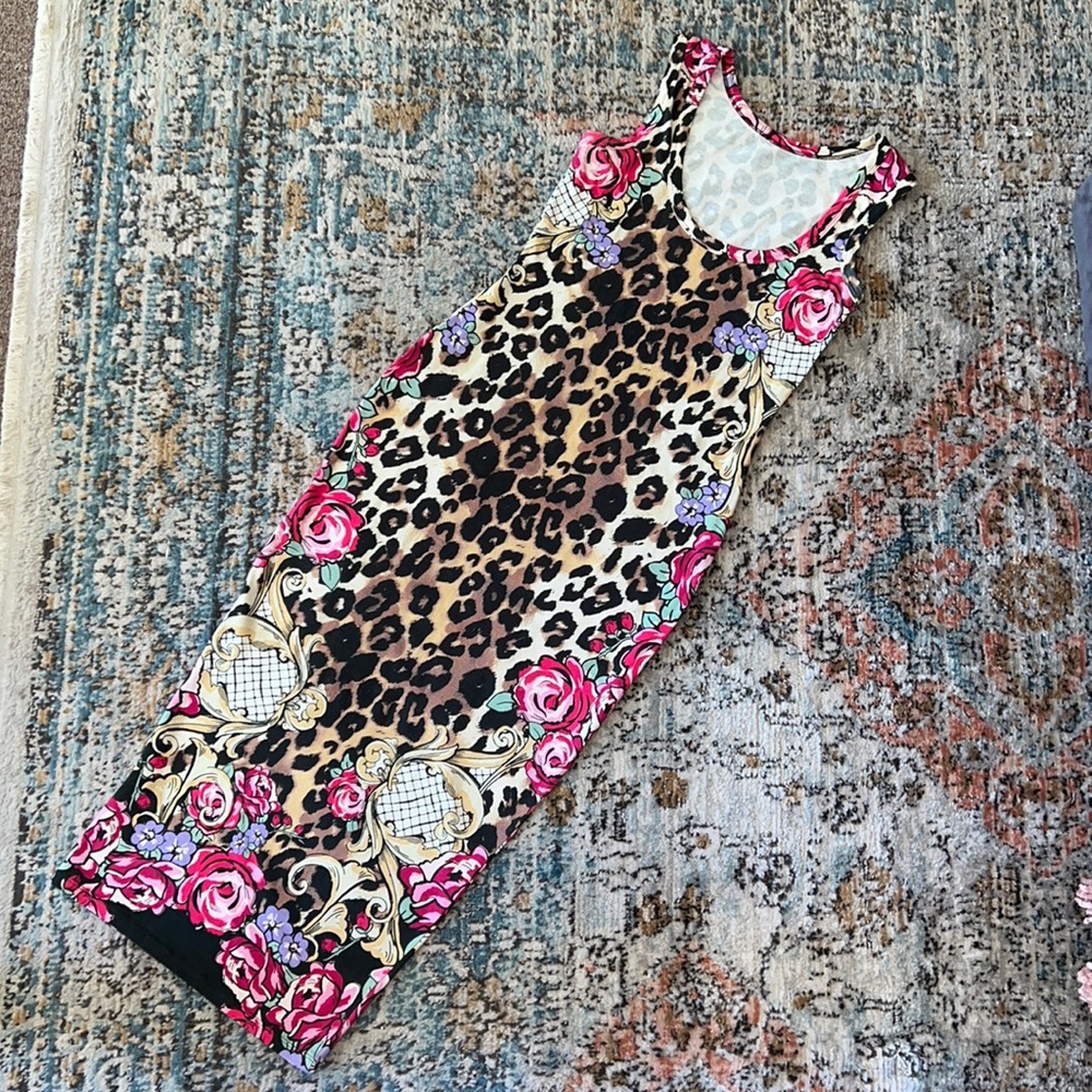 River Island cheetah/ rose dress